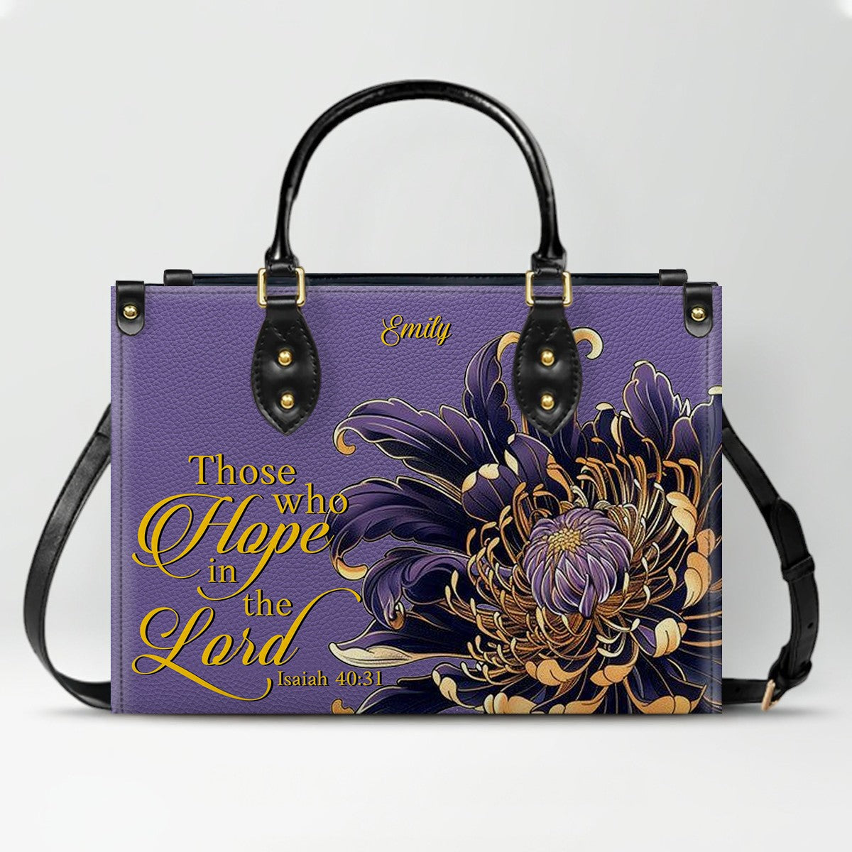 Personalized Leather Handbag with Custom Name & Bible Verse – Christian Gift for Women | CHRISTIANARTBAG