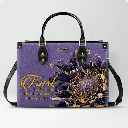 Personalized Leather Handbag with Custom Name & Bible Verse – Christian Gift for Women | CHRISTIANARTBAG
