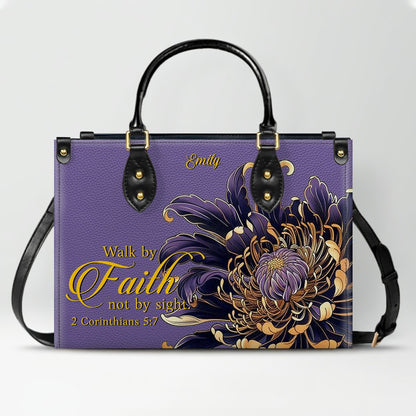 Personalized Leather Handbag with Custom Name & Bible Verse – Christian Gift for Women | CHRISTIANARTBAG