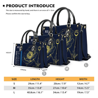 Personalized Leather Handbag with Name Meaning & Bible Verses – Birth Month Flower Design | Christian Gift for Women by CHRISTIANARTBAG