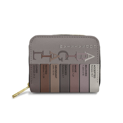Personalized Mini Leather Wallet with Bible Verse Name Meaning | CHRISTIANARTBAG