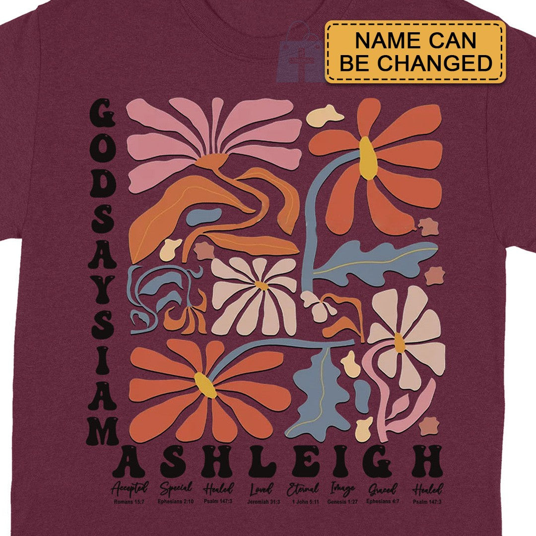CHRISTIANARTBAG Personalized T-Shirt : Uncover the sacred meaning of your name - GOD Says I Am - Personalized T-Shirt - CAB014525