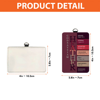 Personalized Leather Badge Holder with Bible Verses – Christian Name ID Tag for Nurses, Teachers & Professionals - CAB02051525