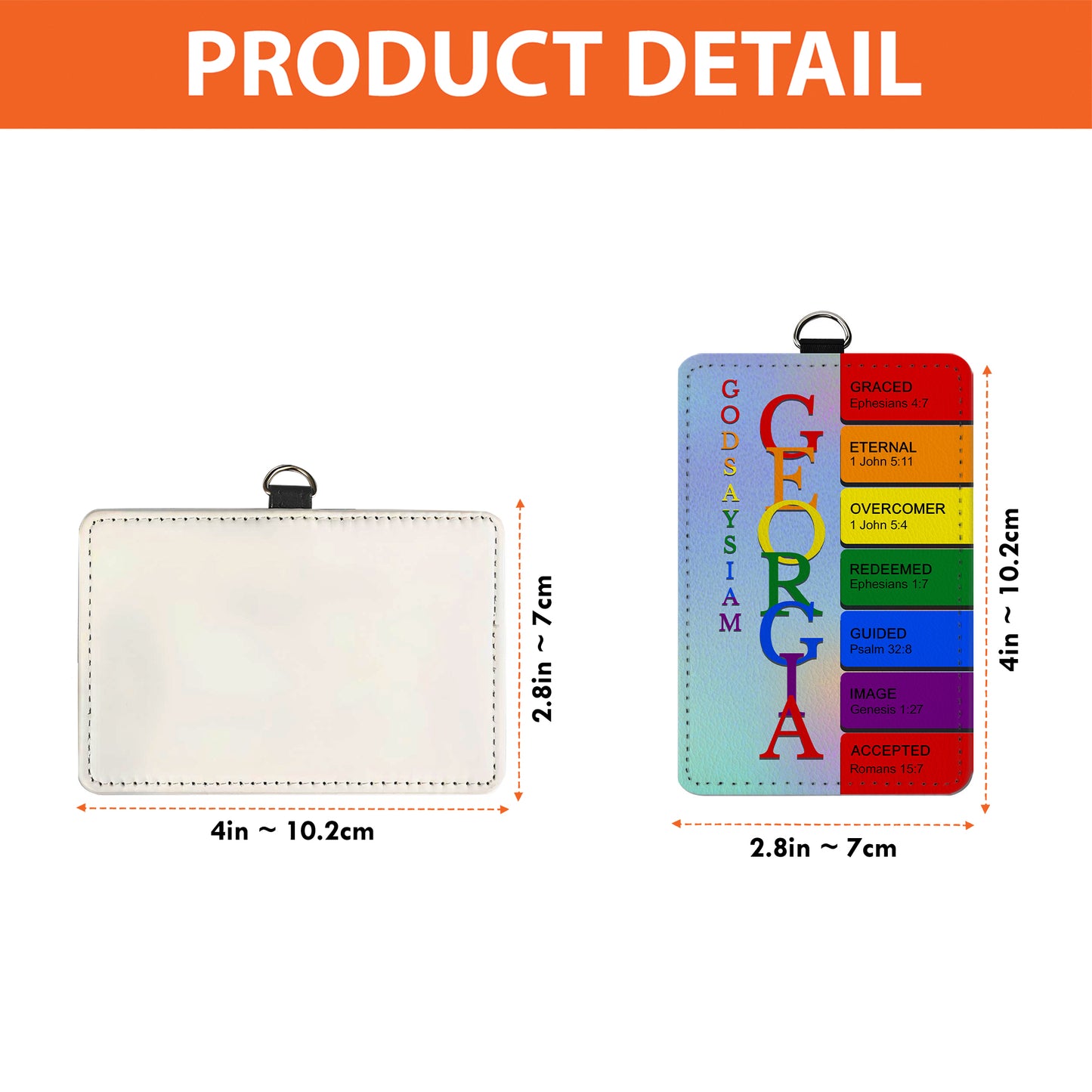 Personalized Leather Badge Holder with Bible Verses – Christian Name ID Tag for Nurses, Teachers & Professionals - CAB02051525