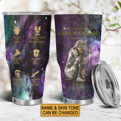 Christianartbag Drinkware, Put On The Full Armor Of God Personalized Tumbler, Personalized Mug, Tumbler, Christmas Gift, CABDR 01120124. - Christian Art Bag