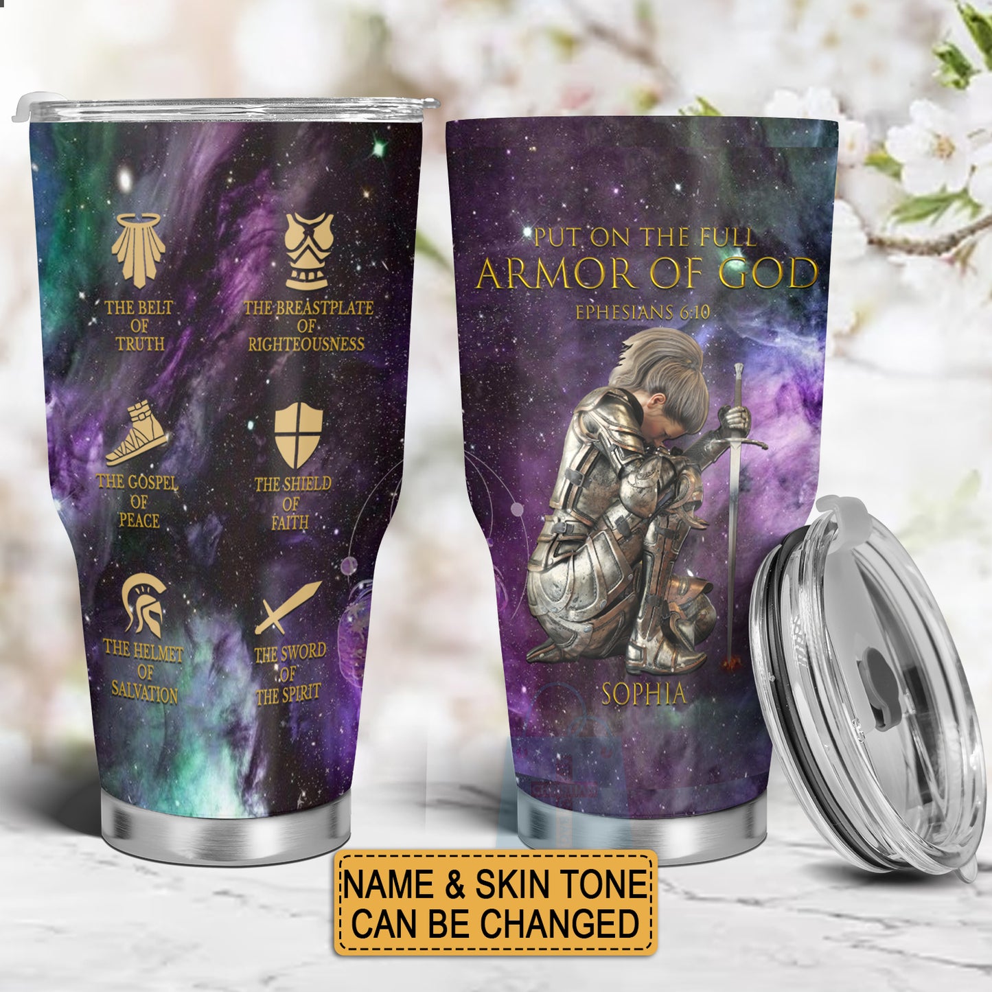 Christianartbag Drinkware, Put On The Full Armor Of God Personalized Bullet Tumbler, Personalized Bullet Tumbler, Armor Of GOD Bullet Tumbler, Christmas Gift, CAB06280823