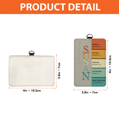 Personalized Leather Badge Holder with Bible Verses – Christian Name ID Tag for Nurses, Teachers & Professionals - CAB02051525