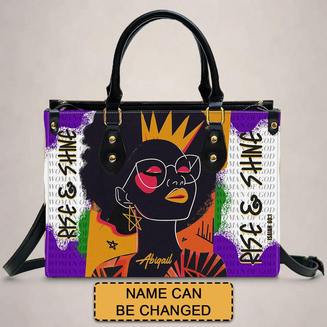 CHRISTIANARTBAG Handbags - Personalized “Rise & Shine” Christian Handbag for Women of Faith – Custom Bible Verse & Name - CABLTB01062425