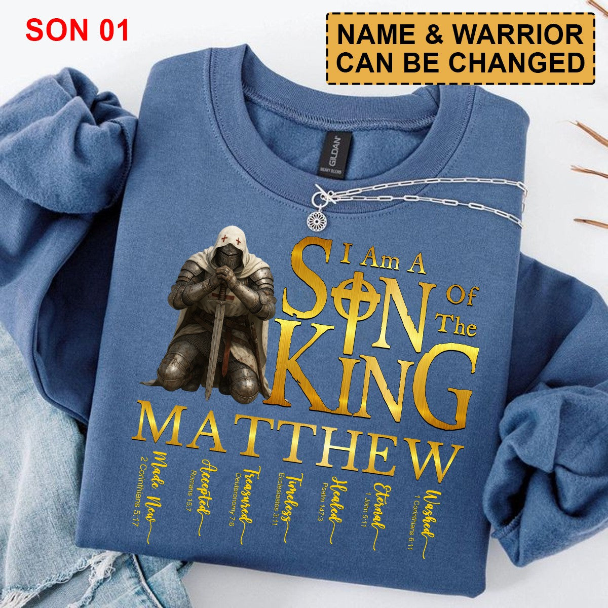 CHRISTIANARTBAG Personalized Sweatshirt : Uncover the sacred meaning of your name - Daughter Of The King - Personalized T-Shirt - CAB0152825