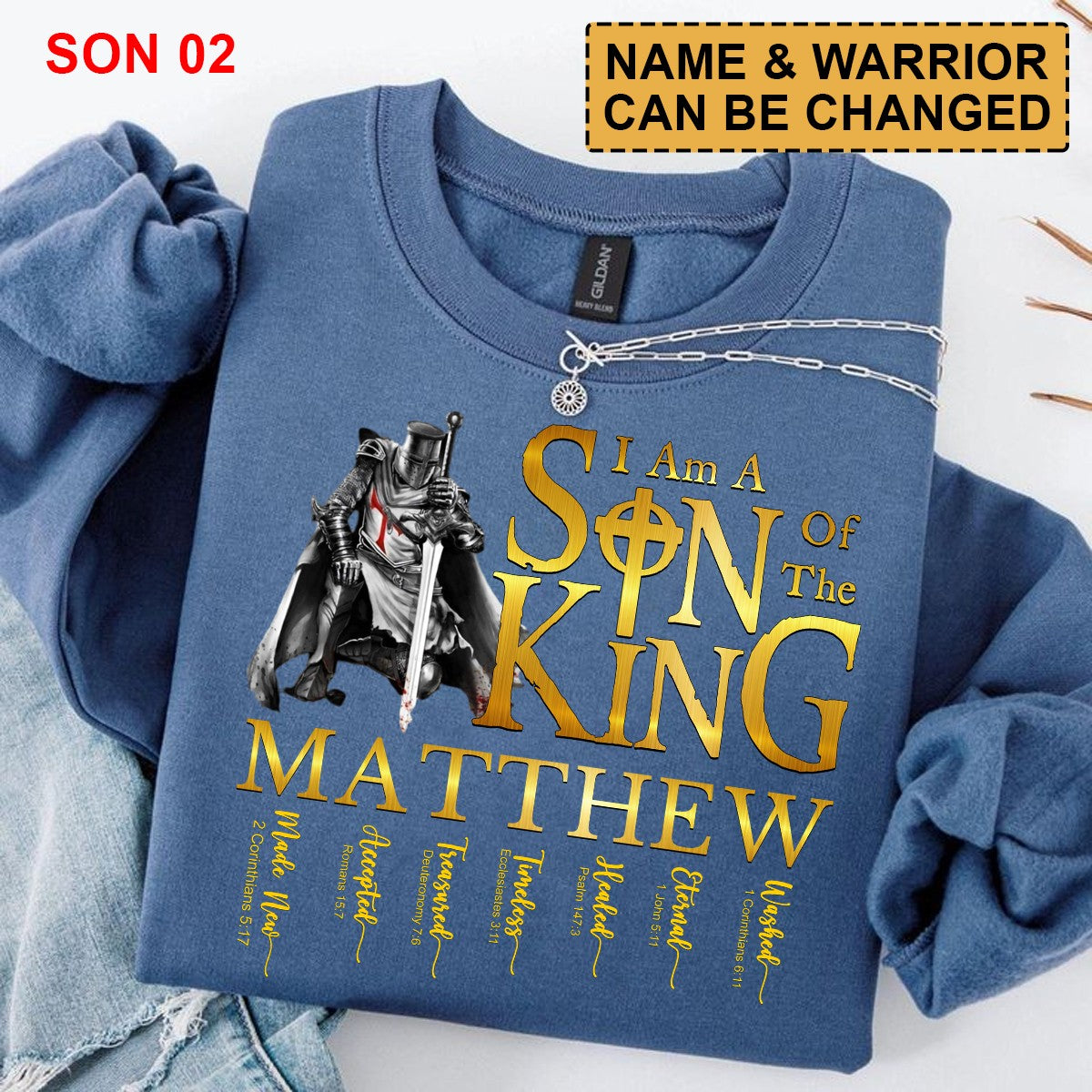 CHRISTIANARTBAG Personalized Sweatshirt : Uncover the sacred meaning of your name - Daughter Of The King - Personalized T-Shirt - CAB0152825