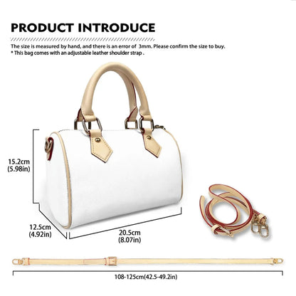 Personalized Classic Barrel-Shaped Leather Handbag - Personalized Christian Purse with Name & Scripture - CABLTB01020725