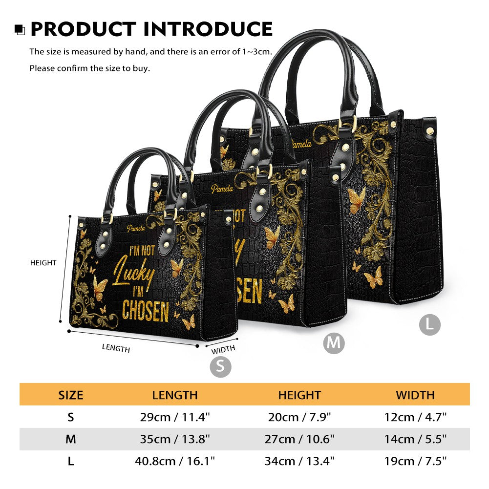CHRISTIANARTBAG Handbags - Personalized Leather Handbag for Christian Women – “I’m not lucky — I’m CHOSEN.”