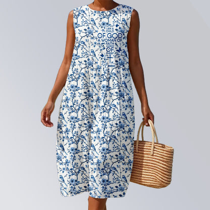 Personalized Christian Floral Summer Dress – I Am A Child Of GOD A Woman Of Faith Maxi Dress