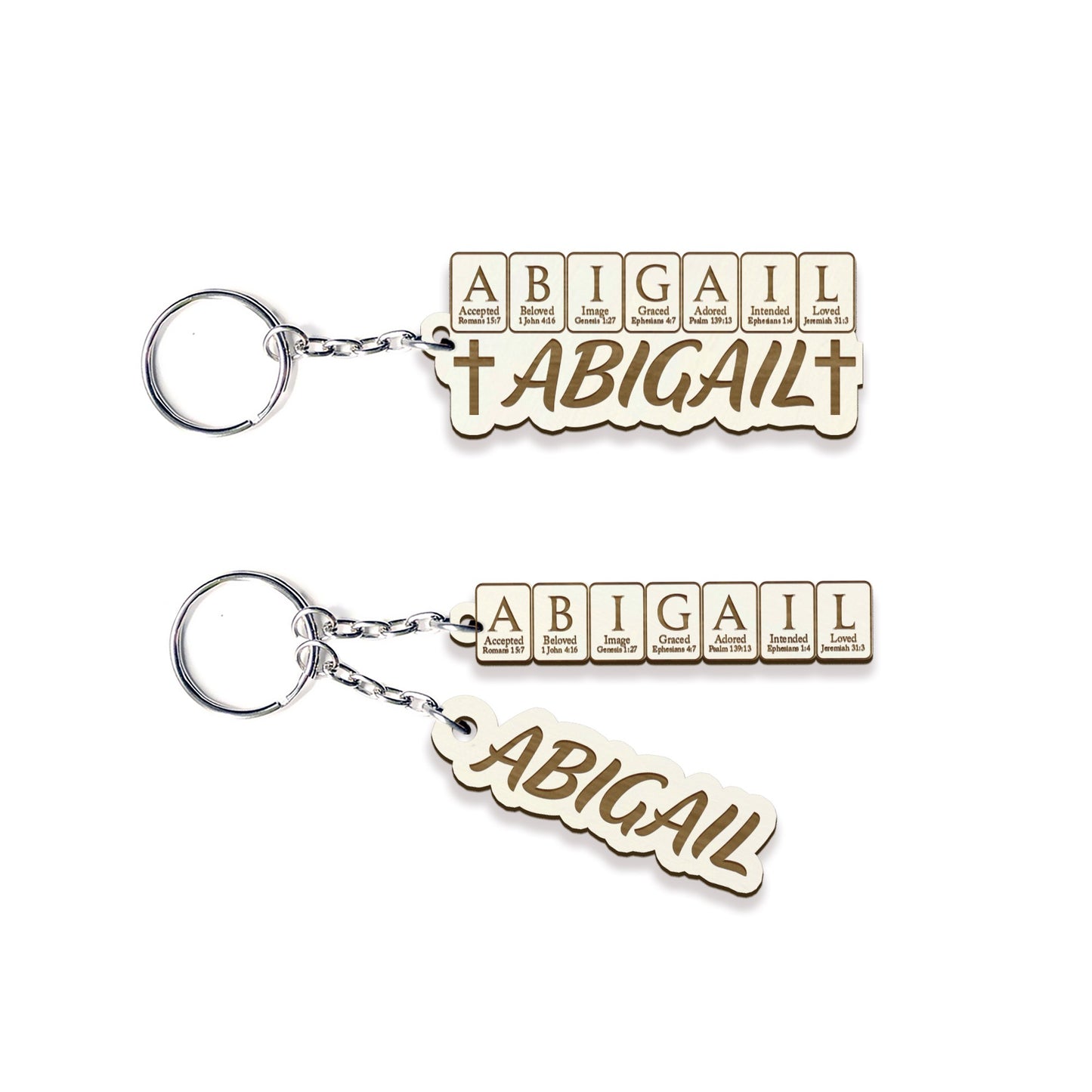 CHRISTIANARTBAG Personalized Christian Keychain - Uncover the sacred meaning of your name – Custom Name & Bible Verse Wood Gift