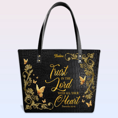 Personalized Leather Tote Bag with Bible Verses – Custom Faith-Inspired Leather TOTE Bag | CHRISTIANARTBAG CAB01040126