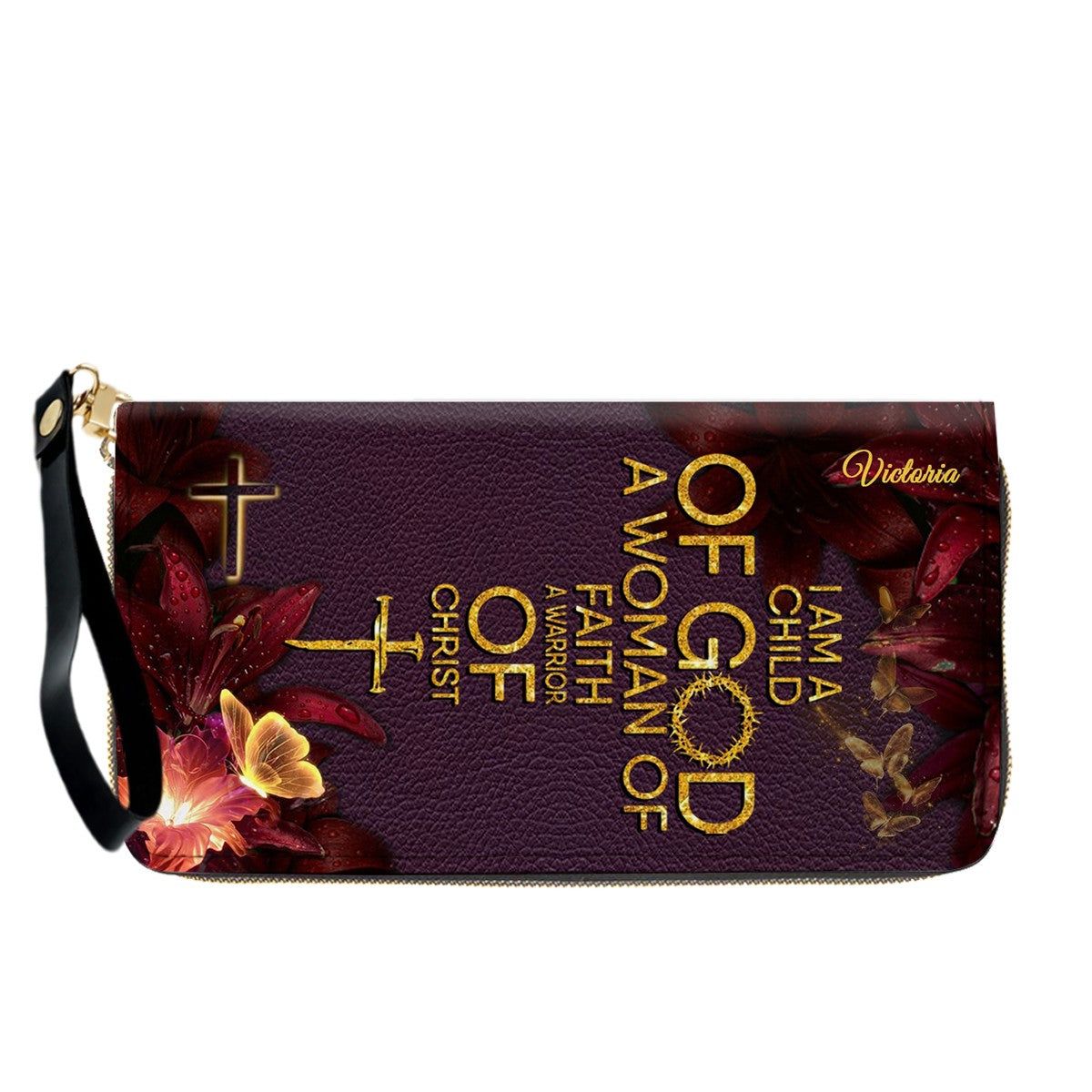 Set Personalized Leather Handbag With Long Wallet – Custom Name & Bible Verse | Burgundy Christian Gift for Women – CHRISTIANARTBAG