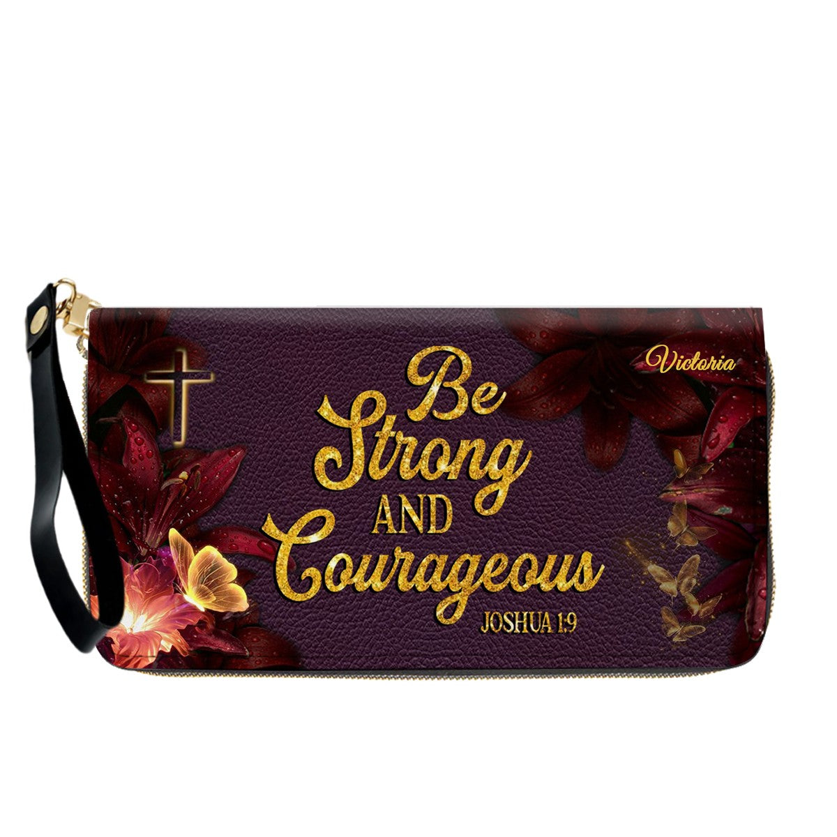 Set Personalized Leather Handbag With Long Wallet – Custom Name & Bible Verse | Burgundy Christian Gift for Women – CHRISTIANARTBAG