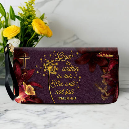 Set Personalized Leather Handbag With Long Wallet – Custom Name & Bible Verse | Burgundy Christian Gift for Women – CHRISTIANARTBAG