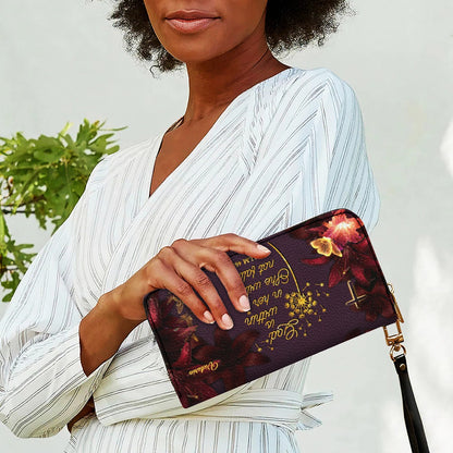 Set Personalized Leather Handbag With Long Wallet – Custom Name & Bible Verse | Burgundy Christian Gift for Women – CHRISTIANARTBAG