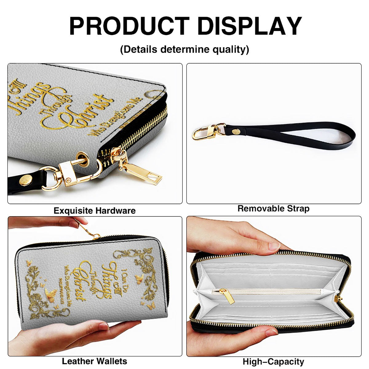 CHRISTIANARTBAG Personalized Leather Handbag & Long Wallet Set – Custom Name & Bible Verse Christian Purse Gift for Women - CAB01030226