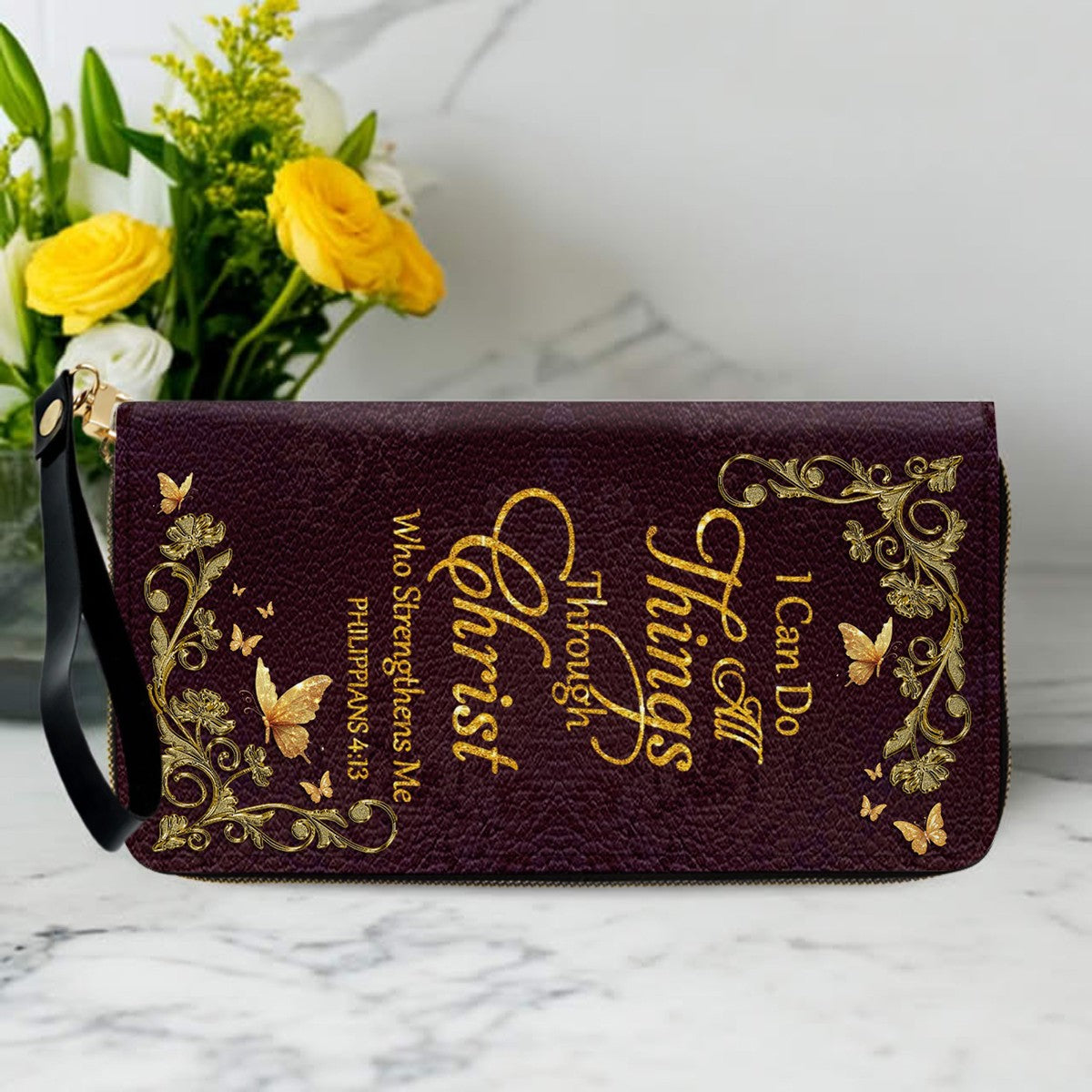 CHRISTIANARTBAG Personalized Leather Handbag with Bible Verse – Custom Name & Color Christian Gift for Women - CAB020226