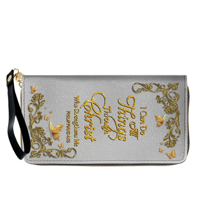 CHRISTIANARTBAG Personalized Leather Handbag & Long Wallet Set – Custom Name & Bible Verse Christian Purse Gift for Women - CAB01030226