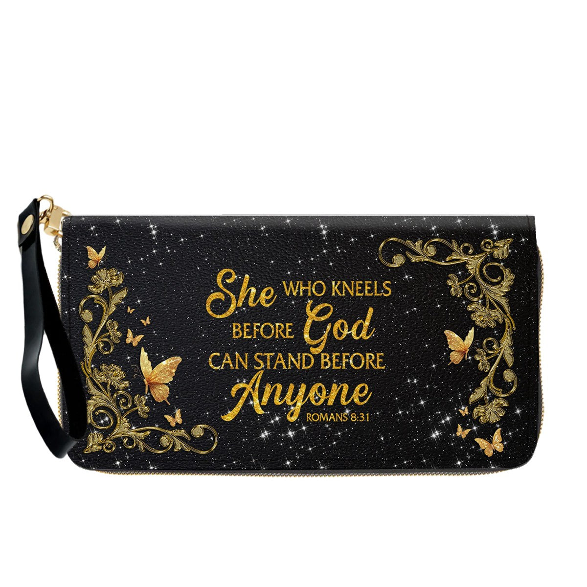 Personalized Christian Leather Handbag & Long Wallet Set | Custom Name & Bible Verse | ChristianArtBag CAB013126