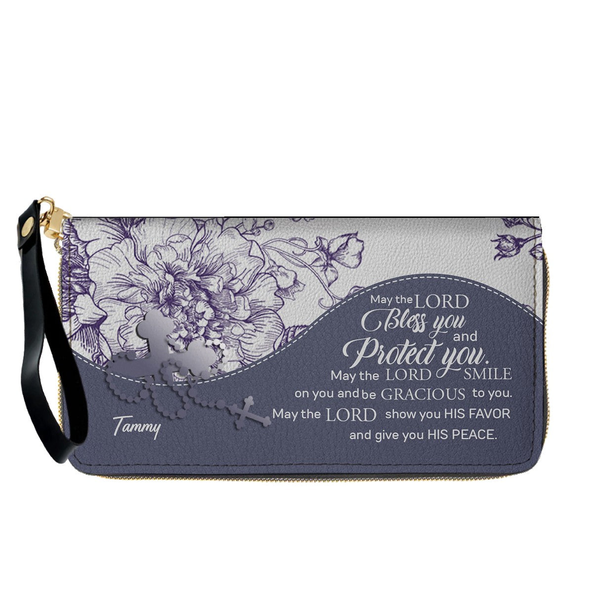 Christian Personalized Leather Handbag Flower for Women – Custom Name & Scripture | CHRISTIANARTBAG CAB031326