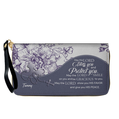 Christian Personalized Leather Handbag Flower for Women – Custom Name & Scripture | CHRISTIANARTBAG CAB031326