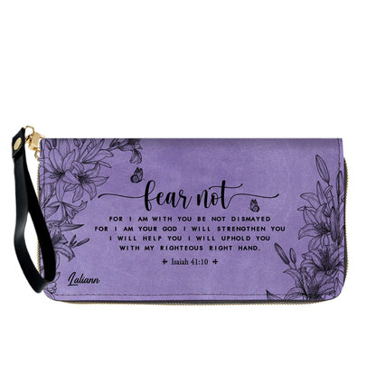 CHRISTIANARTBAG Personalized Purple Leather Bag - Custom Bible Verse Handbag - Floral Christian Gifts for Her - Numbers 6:24-26 Blessing Tote