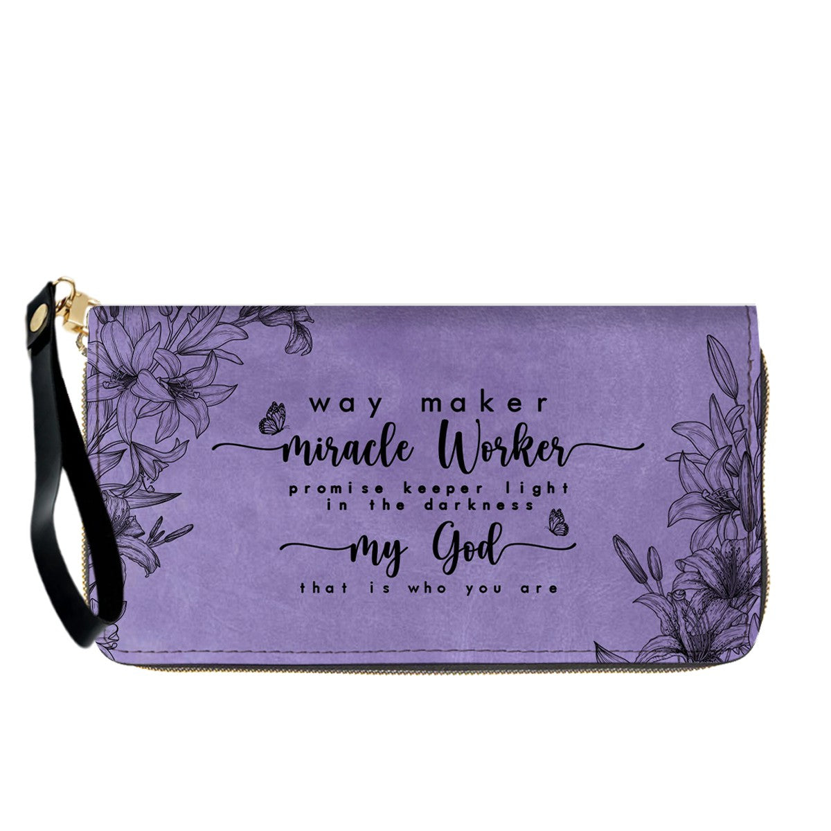 CHRISTIANARTBAG Personalized Purple Leather Bag - Custom Bible Verse Handbag - Floral Christian Gifts for Her - Numbers 6:24-26 Blessing Tote