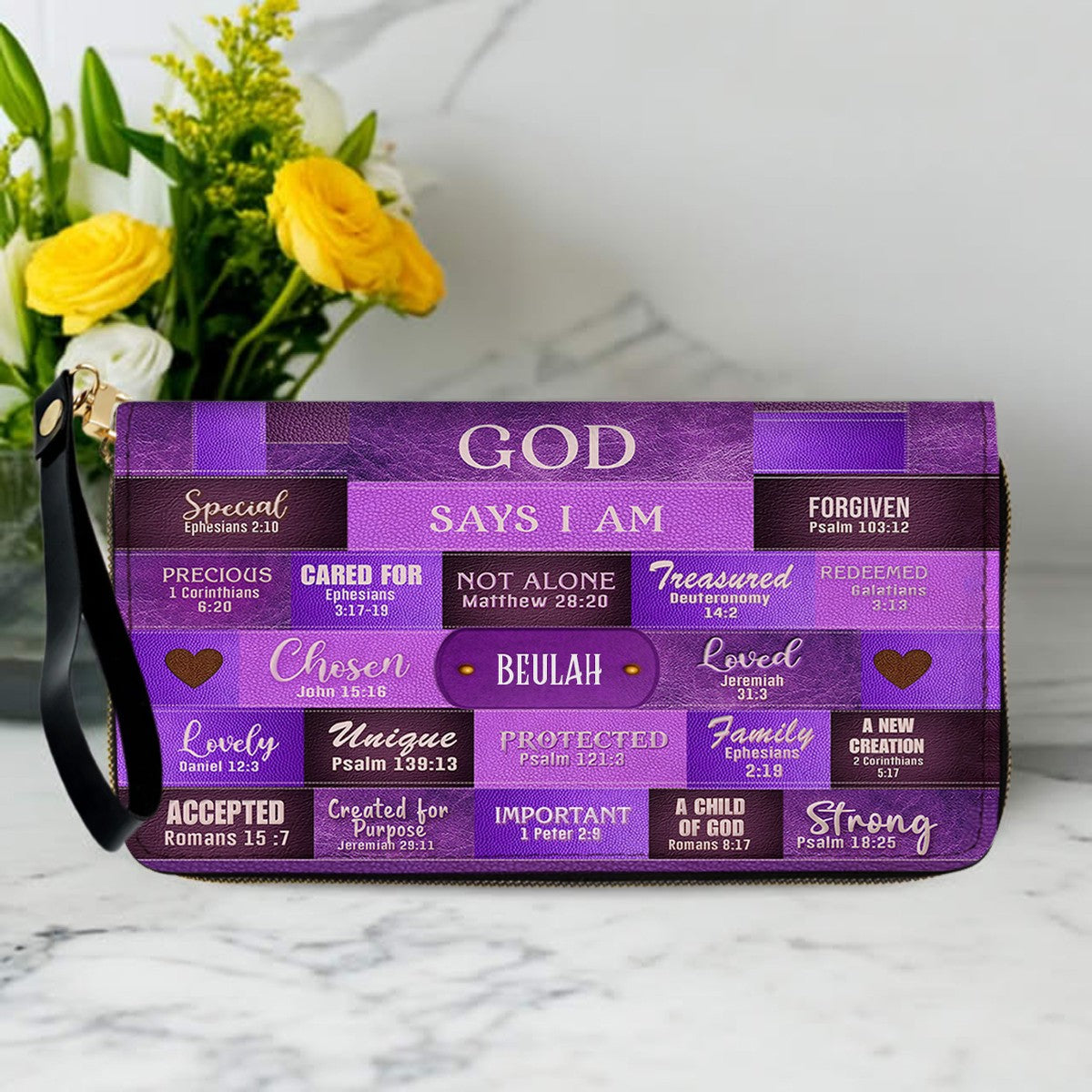 Christianartbag Handbags, God Says You Are Leather Handbag Purple, Personalized Bags, Gifts for Women, Christmas Gift, CABLTB02220923.