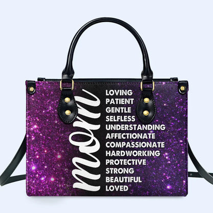 Stellar Mom Qualities Personalized Leather Handbag by CHRISTIANARTBAG – A Universe of Appreciation