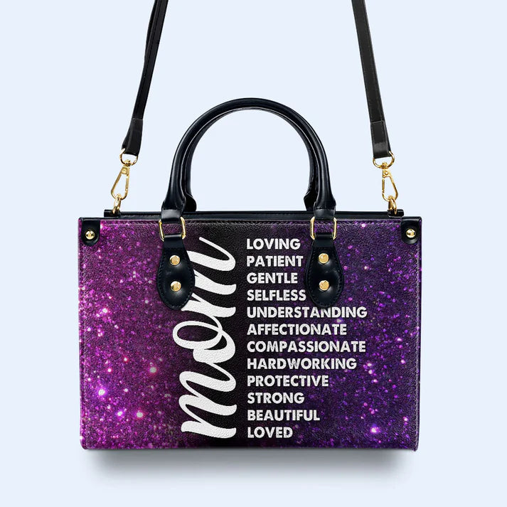 Stellar Mom Qualities Personalized Leather Handbag by CHRISTIANARTBAG – A Universe of Appreciation