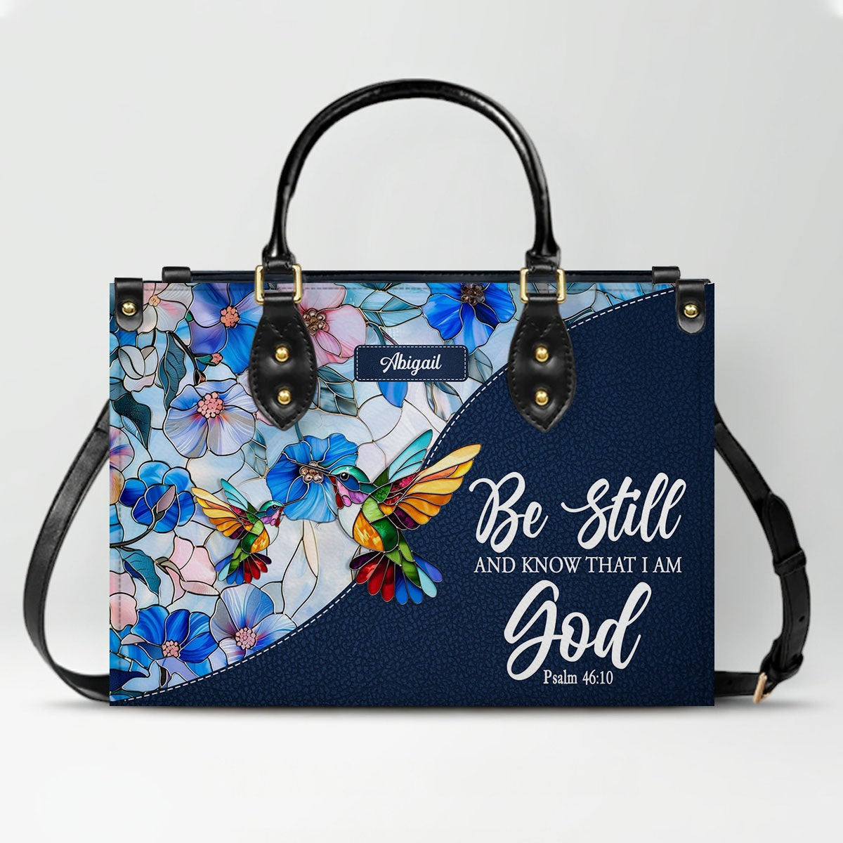 Luxury Mosaic Leather Handbag – Custom Name & Bible Verse for Women | CHRISTIANARTBAG
