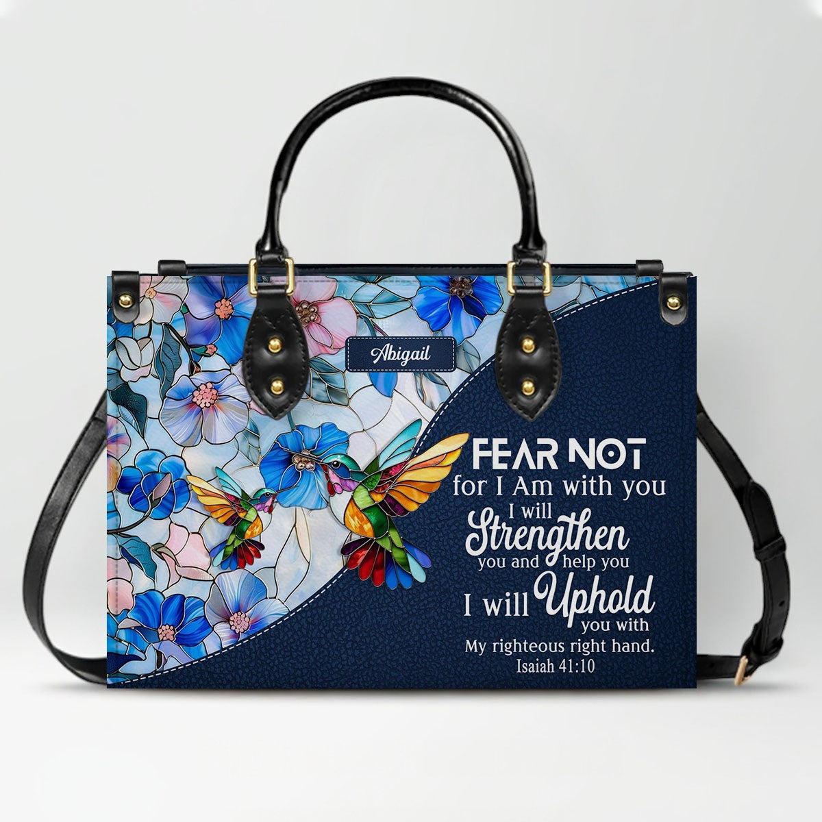 Luxury Mosaic Leather Handbag – Custom Name & Bible Verse for Women | CHRISTIANARTBAG