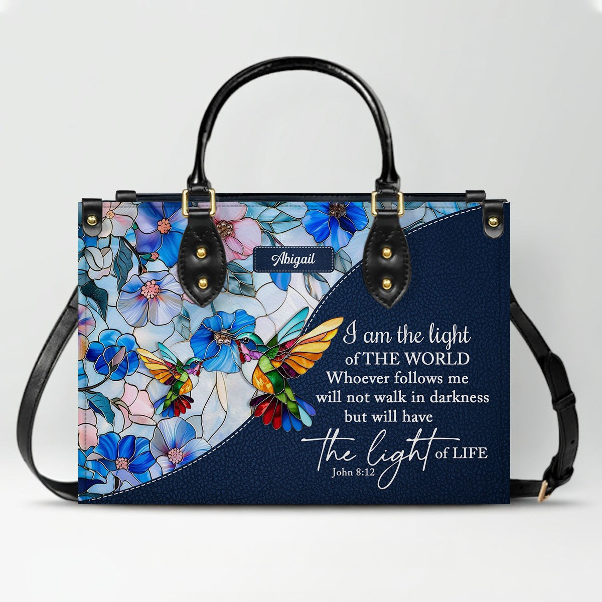 Personalized Leather Handbag with Bible Verses – Custom Christian Purse with Name | CHRISTIANARTBAG