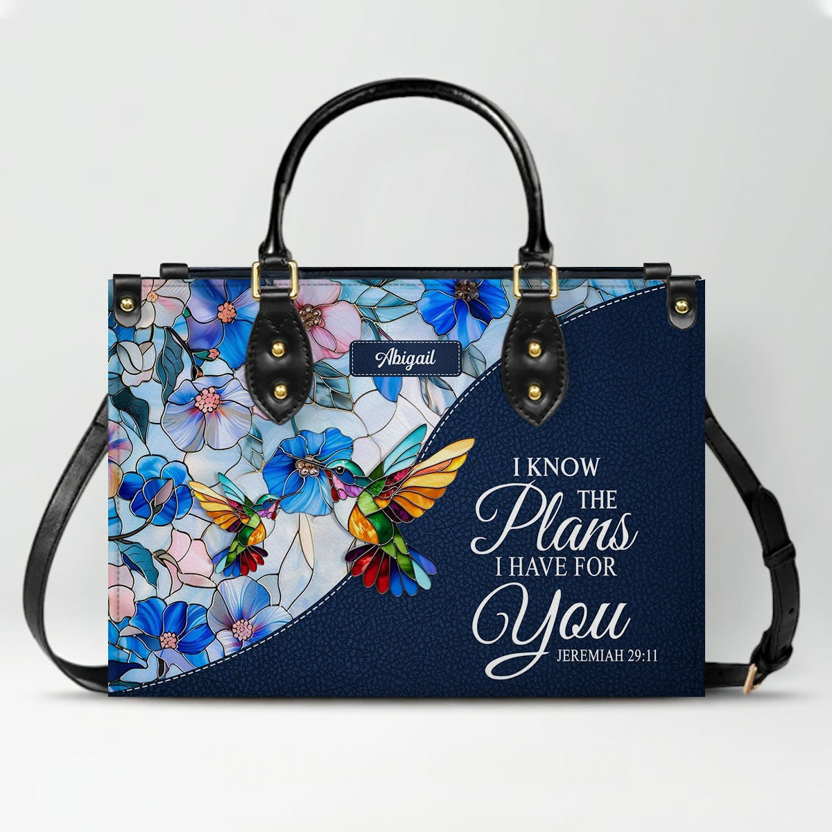 Luxury Mosaic Leather Handbag – Custom Name & Bible Verse for Women | CHRISTIANARTBAG