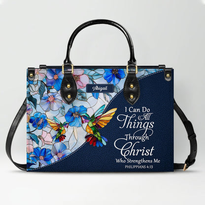 Luxury Mosaic Leather Handbag – Custom Name & Bible Verse for Women | CHRISTIANARTBAG