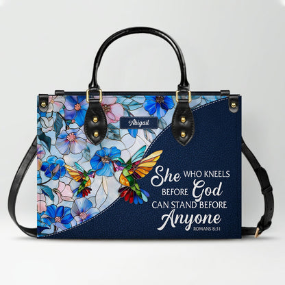 Luxury Mosaic Leather Handbag – Custom Name & Bible Verse for Women | CHRISTIANARTBAG