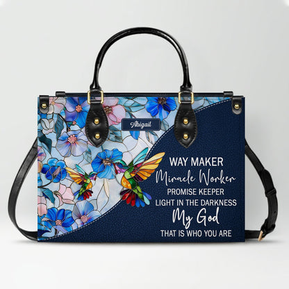 Luxury Mosaic Leather Handbag – Custom Name & Bible Verse for Women | CHRISTIANARTBAG
