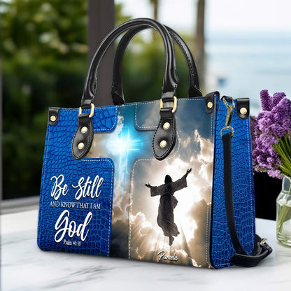 Personalized Leather Handbag for Women – Custom Name Christian Tote Bag with Bible Verse – CHRISTIANARTBAG