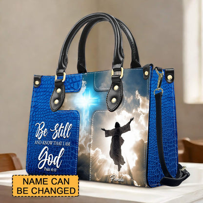 Personalized Leather Handbag for Women – Custom Name Christian Tote Bag with Bible Verse – CHRISTIANARTBAG