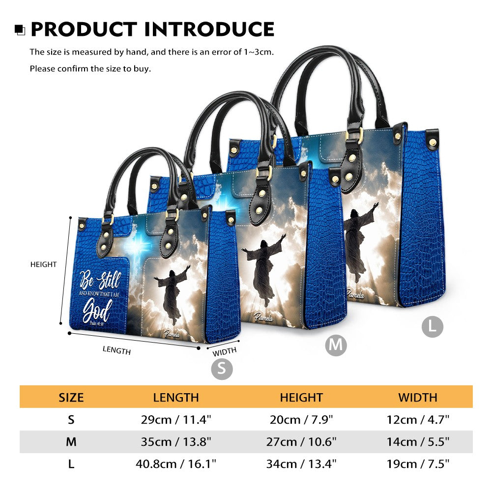 Personalized Leather Handbag for Women – Custom Name Christian Tote Bag with Bible Verse – CHRISTIANARTBAG