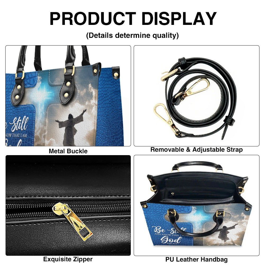 Personalized Leather Handbag for Women – Custom Name Christian Tote Bag with Bible Verse – CHRISTIANARTBAG