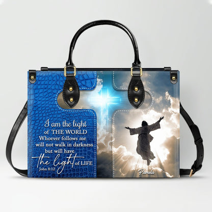 Personalized Leather Handbag for Women – Custom Name Christian Tote Bag with Bible Verse – CHRISTIANARTBAG