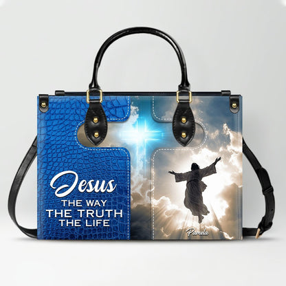 Personalized Leather Handbag for Women – Custom Name Christian Tote Bag with Bible Verse – CHRISTIANARTBAG
