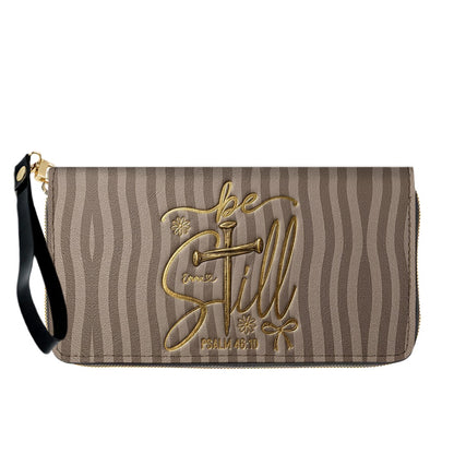 Personalized Be Still Psalm 46:10 Cross Leather Handbag for Women - CHRISTIANARTBAG | Custom Faith Purse in Pink CAB01101026