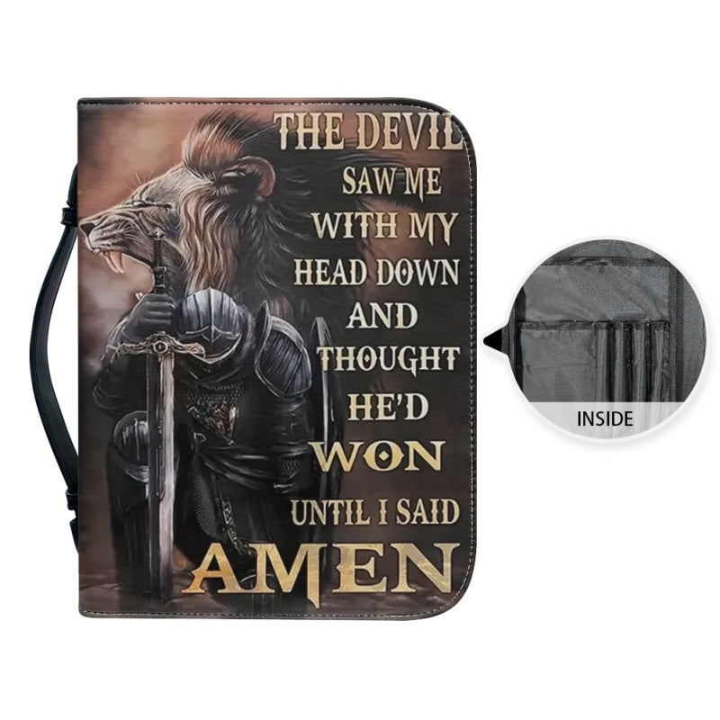 Christianartbag Bible Cover, Jesus Is My GOD Bible Cover, Personalized Bible Cover, Christ Cross Lion Bible Cover, Christian Gifts, CAB12081123. - Christian Art Bag