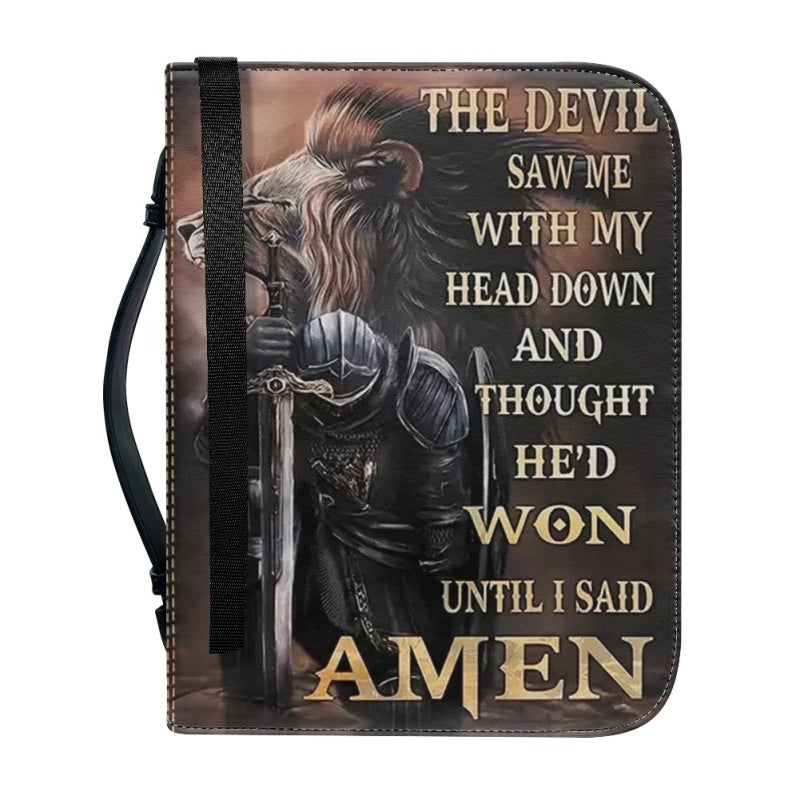 Christianartbag Bible Cover, Jesus Is My GOD Bible Cover, Personalized Bible Cover, Christ Cross Lion Bible Cover, Christian Gifts, CAB12081123. - Christian Art Bag